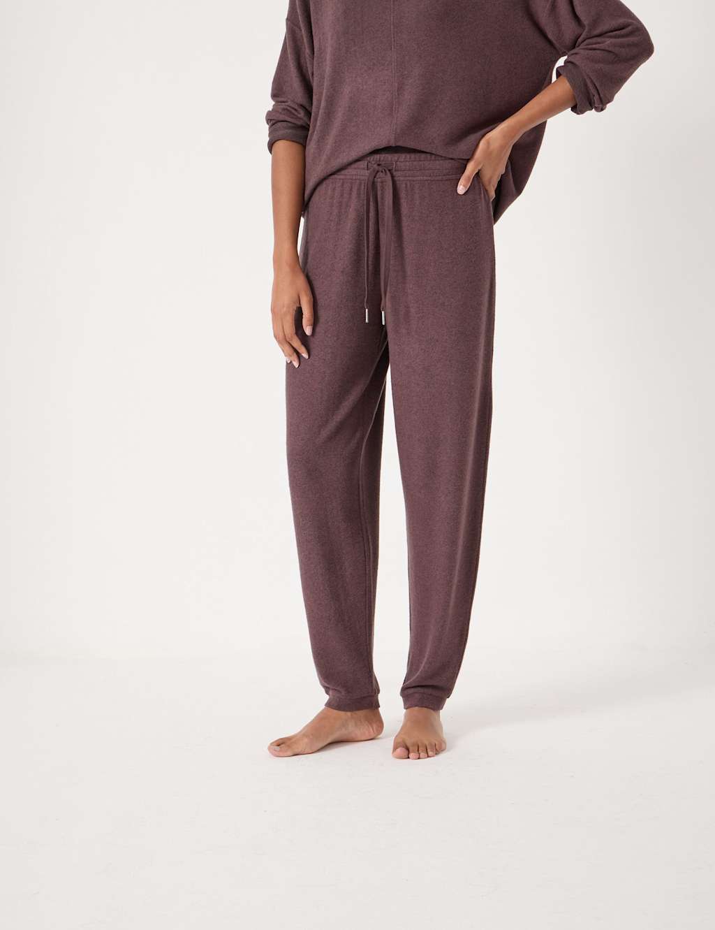 HUSH Supersoft Drawstring Cuffed Joggers Chocolate