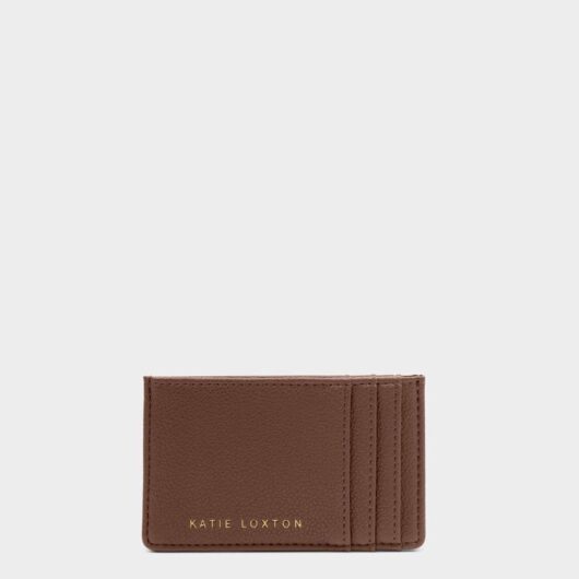 Katie Loxton Personalised Faux Leather Cardholder Chocolate