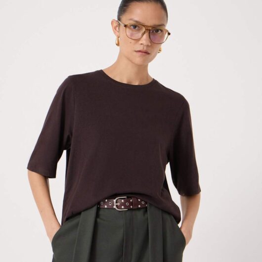 HUSH Cotton Rich T-Shirt Chocolate