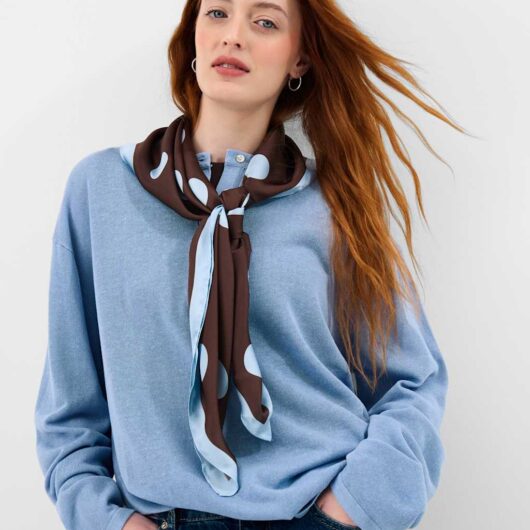 ACCESSORIZE Polka Dot Scarf Chocolate