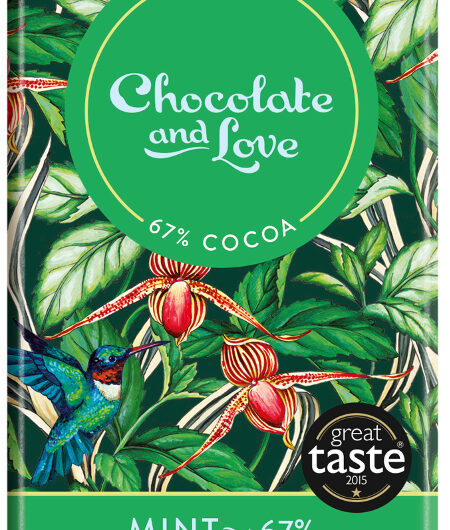 Chocolate & Love Organic Fairtrade Mint 67% Dark Chocolate Bar - 80g