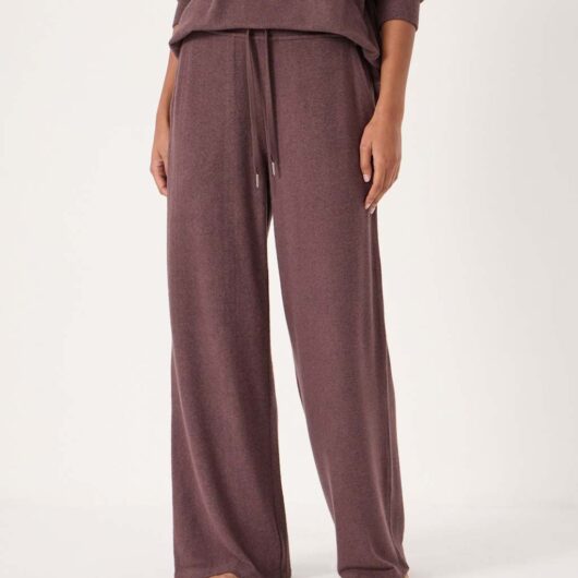HUSH Supersoft Drawstring Wide Leg Joggers Chocolate