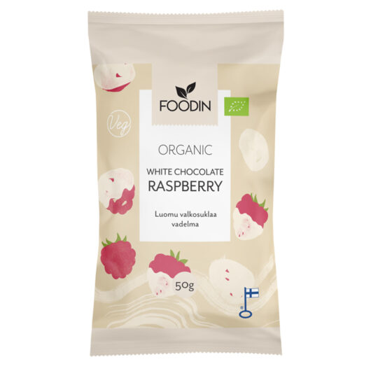 Foodin Organic Raw White Chocolate Raspberry - 50g