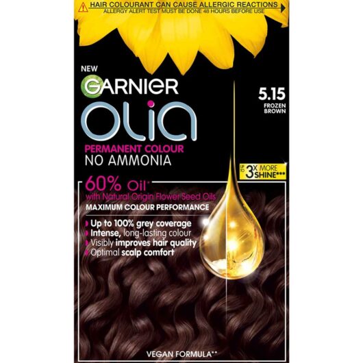 Garnier Olia 5.15 Frozen Brown: 100% Grey Coverage, No Ammonia, For Luminous Hair Color