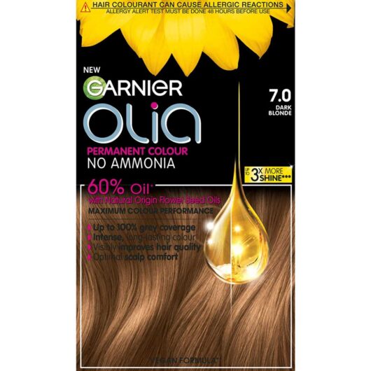 Garnier Olia 7.0 Dark Blonde: 100% Grey Coverage, No Ammonia, For Luminous, Natural Blonde