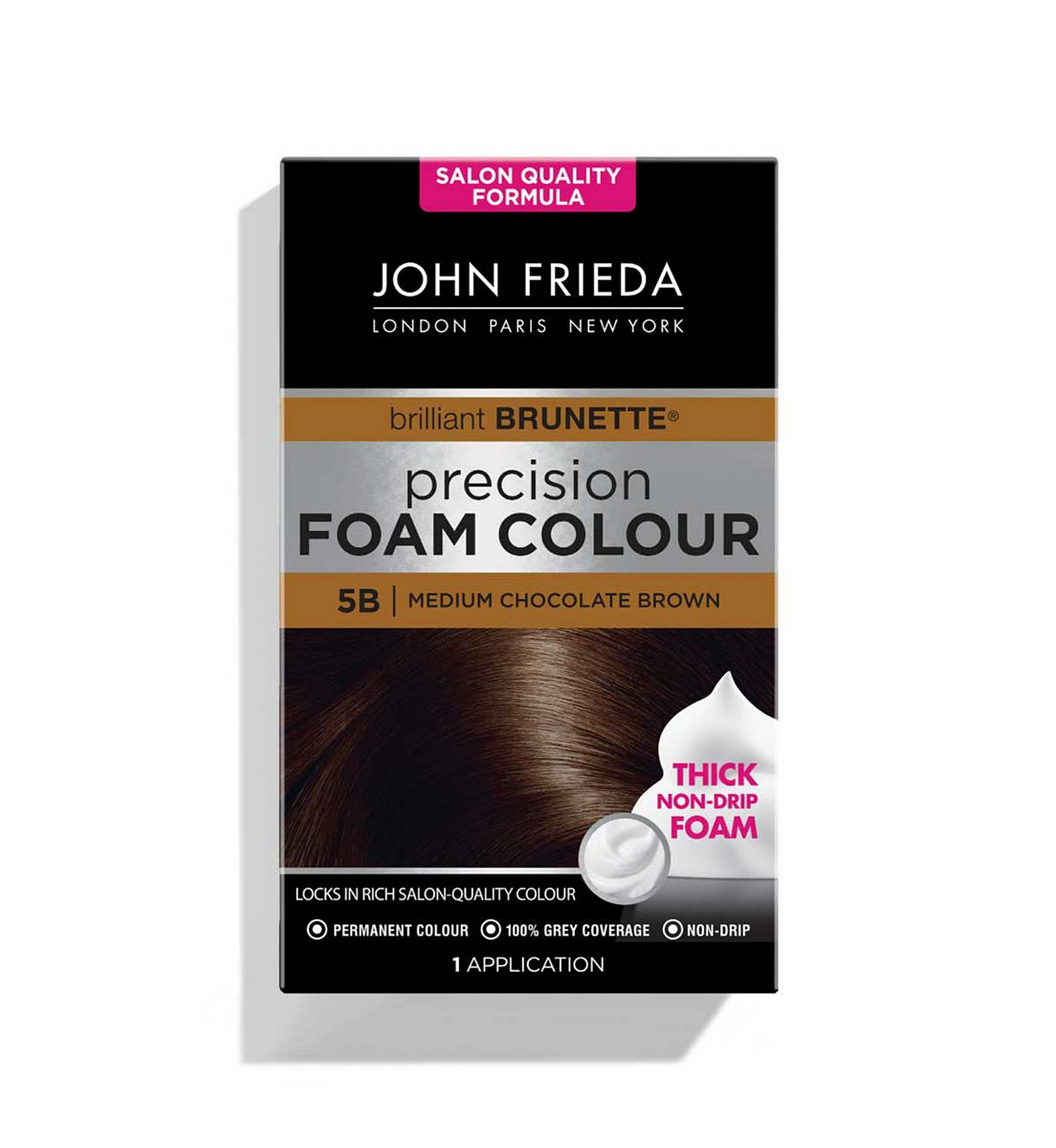 John Frieda Precision Foam Colour 5B Medium Chocolate Brown Permanent Hair Dye 130ml