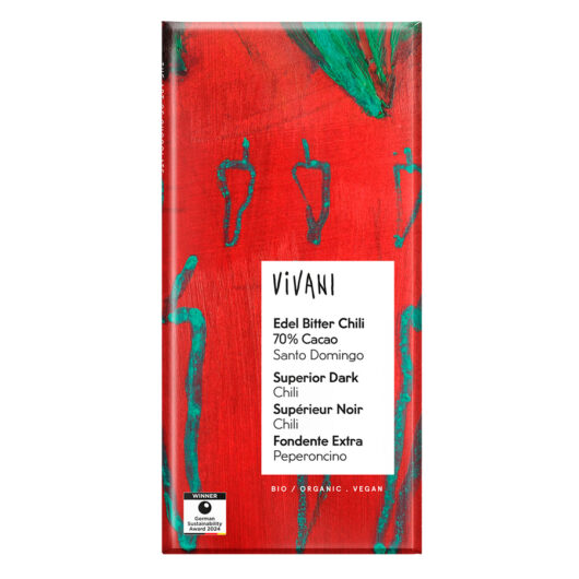 Vivani Organic 71% Dark Chilli Chocolate - 80g