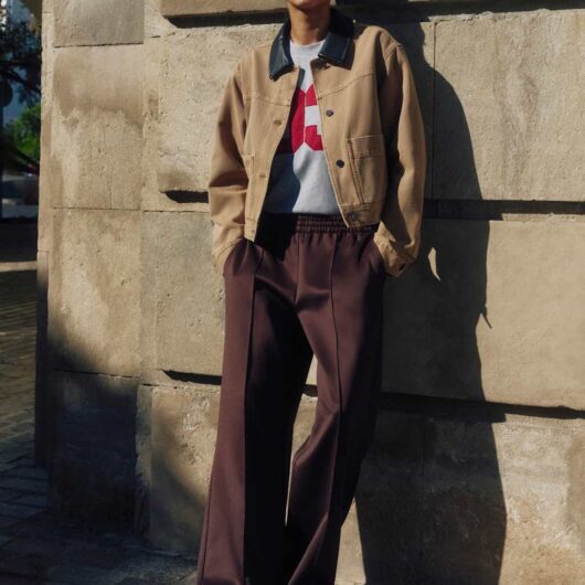 HUSH Harrison Elasticated Waist Wide Leg Joggers Chocolate
